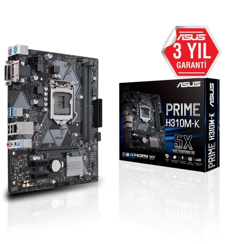 ASUS Intel H310 1151 DDR4 2666MHz DVI,VGA Anakart PRIME-H310M-K