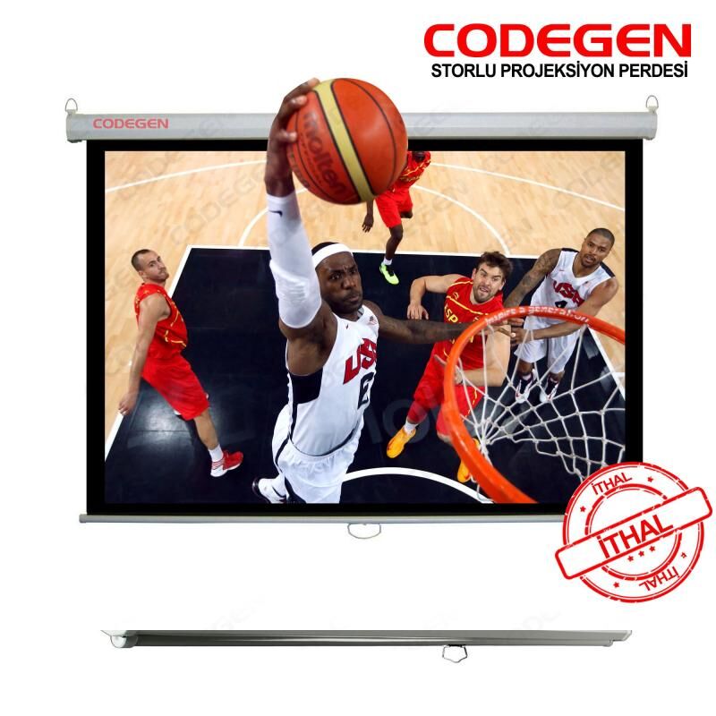 CODEGEN 200x200 Pro Siyah Fonlu Storlu Projeksiyon Perdesi COD-AX-20