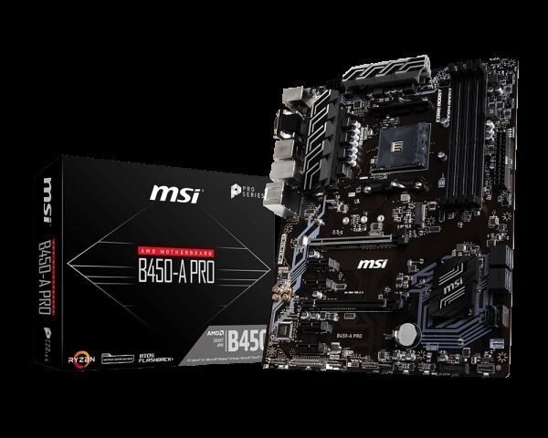 MSI AMD B450 AM4 DDR4 3466MHz VGA,DVI,HDMI Gaming Anakart B450-A-PRO