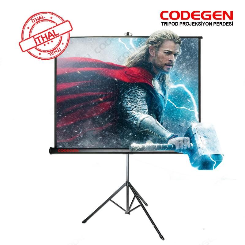 CODEGEN 200x200 Pro Siyah Fonlu Portatif Projeksiyon Perdesi COD-TX-20