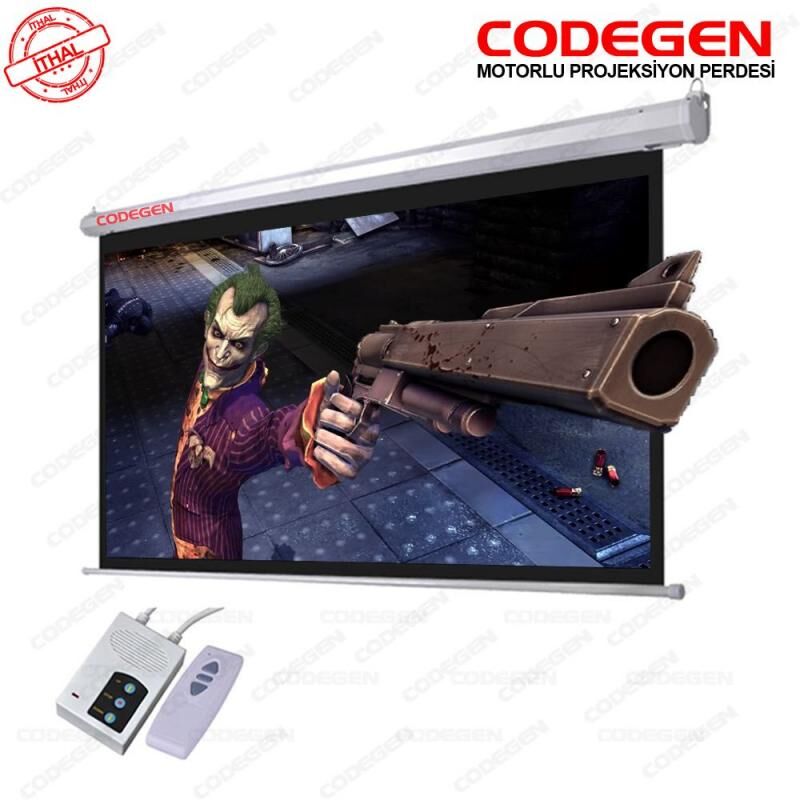 CODEGEN 200x200 Pro Siyah Fonlu Motorlu Projeksiyon Perdesi COD-EX-20