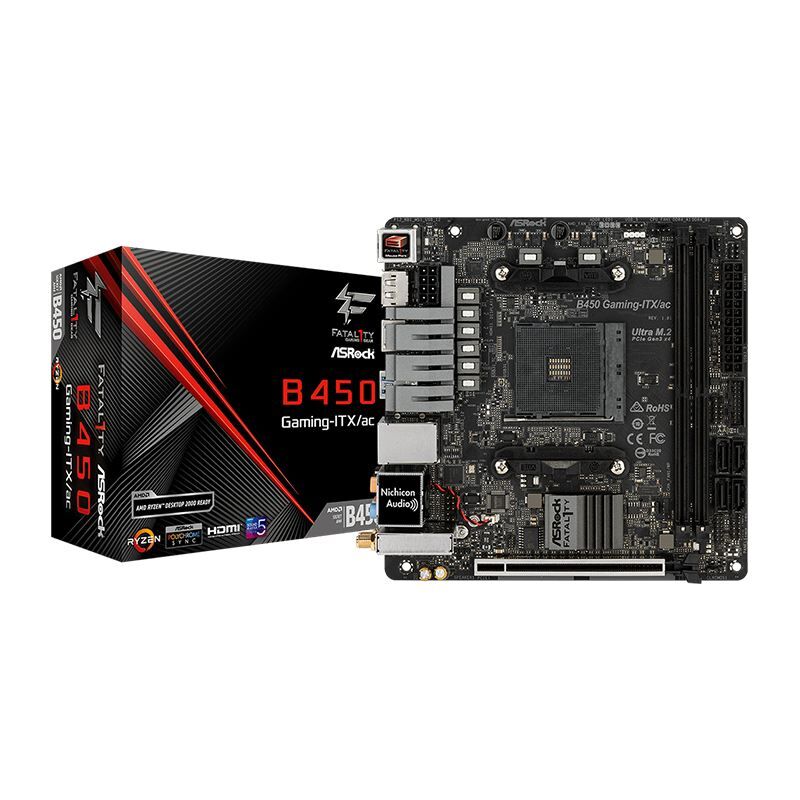 ASROCK B450 FATAL1TY ITX/AC,2XDDR4 3466+(OC),M.2,USB3.1,HDMI,DP,MINI ITX ANAKAR ASRB450-GITXAC