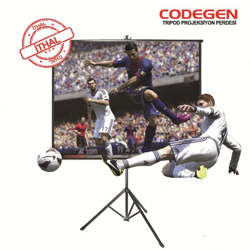 CODEGEN 180x180 Pro Siyah Fonlu Portatif Projeksiyon Perdesi COD-TX-18