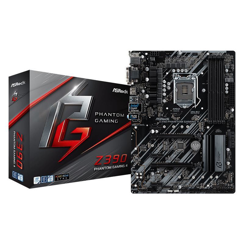 ASROCK Z390 PHANTOM GAMING 4300MHz +(OC) M.2, USB 3.1 GEN 2, HDMI/DP, RGB, ATX ASRZ390-PHG4