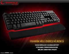 RAMPAGE KB-R88 Kablolu USB Q Mekanik Hisli ve Pad Siyah Gaming Klavye