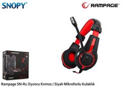 RAMPAGE Kablolu Mikrofonlu Kırmızı-Siyah Gaming Kulak Üstü Kulaklık