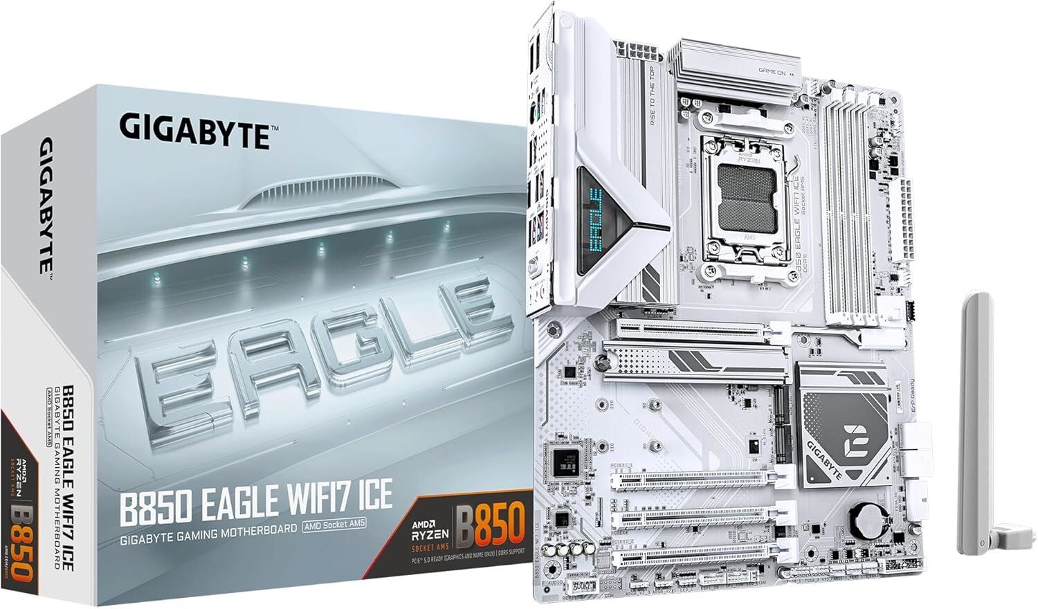 GIGABYTE B850-EAGLEWF7ICE 8200MHz OC DDR5 AM5 M.2 WIFI7 HDMI DP ATX Anakart