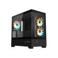 GIGABYTE GB-C201P Panoramic Tempered Glass Mini Tower PC Case 3x ARGB Fan