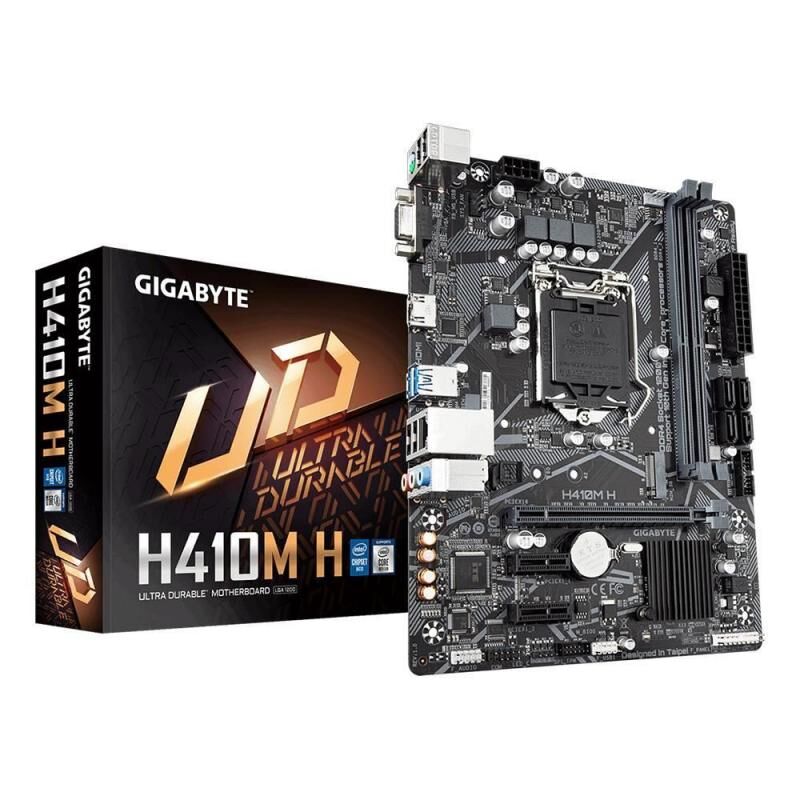 GIGABYTE H410M-H H410M H Soket LGA1200 DDR4 2933 MHz DVI-D VGA HDMI Anakart