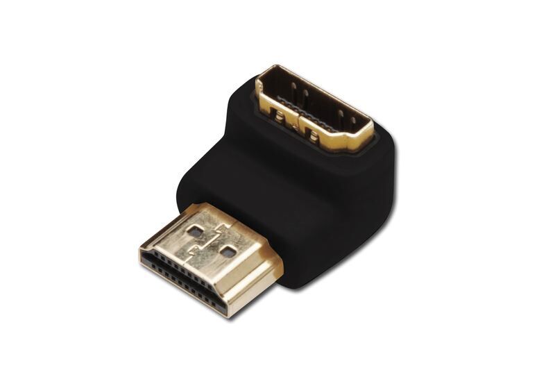 ASSMANN AK-330502-000-S HDMI adaptör, tip A, 90ø açılı M/F, Ultra HD 60p, syh, altın