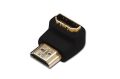 ASSMANN AK-330502-000-S HDMI adaptör, tip A, 90ø açılı M/F, Ultra HD 60p, syh, altın