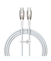 Baseus Glimmer Series Type-C to Type-C 100W Hızlı Şarj Kablosu 1m - Beyaz