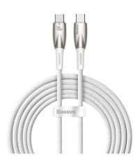 Baseus CADH000802 Glimmer Series 100W 2mt PD Type-C Şarj Kablosu Beyaz