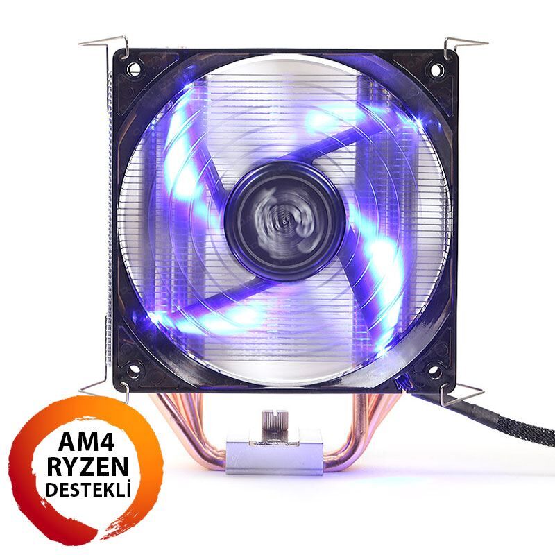 DARK DKCCX120AM4 120mm Mavi LED Fan AM4 Ryzen Uyumlu Freezer işlemci Soğutucu