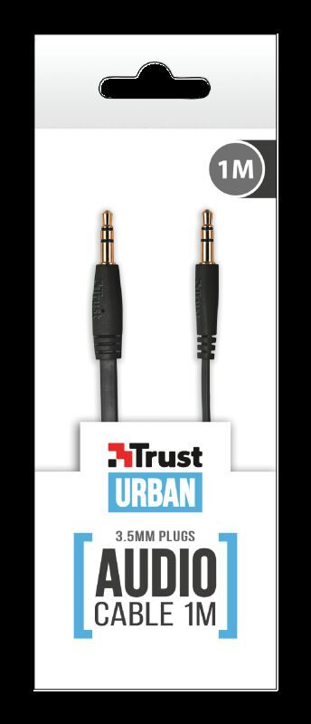 TRUST 1m Aux Siyah Ses Aktarım Kablosu 20175