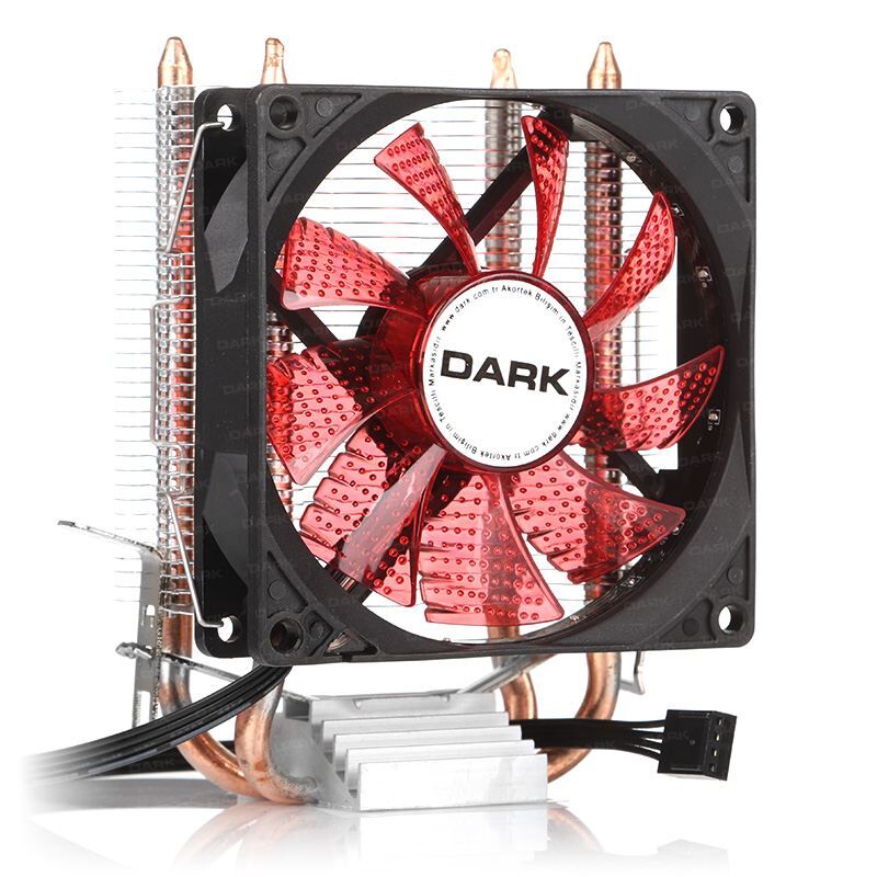 DARK DKCCX92RD Freezer 92mm PWM Kırmızı Led Fan 2x Isı Borusu İşlemci Soğutucu