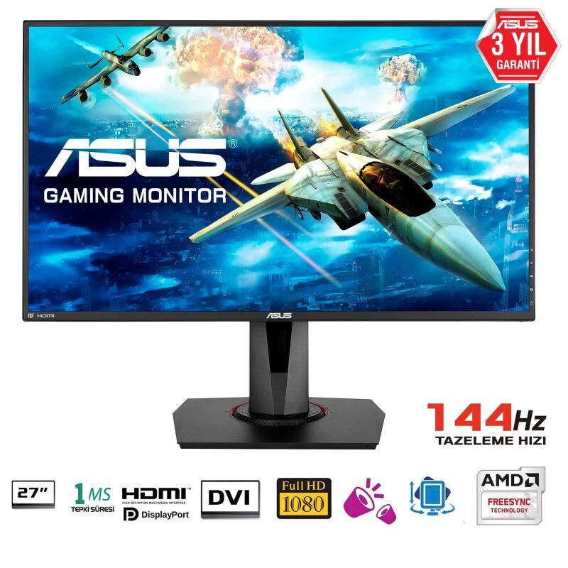 ASUS 27''FHD 1920x1080 1ms 144Hz 2Wx2 DVI,DP G-SYNC Monitör