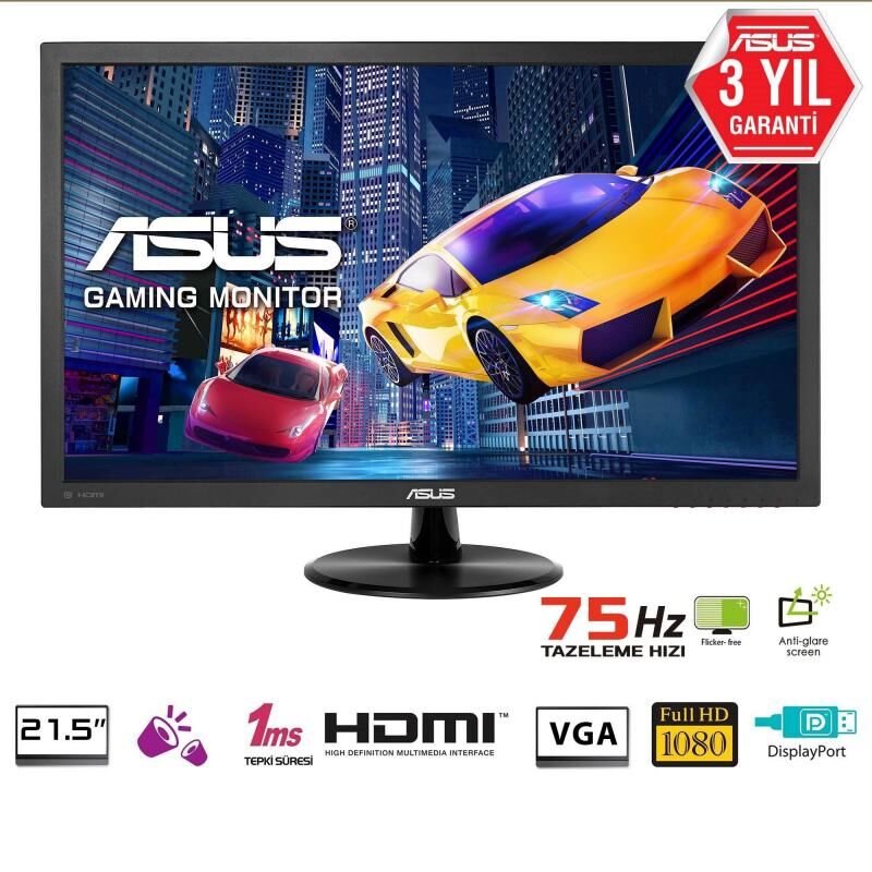 ASUS 21.5''FHD 1920x1080 1ms 75Hz FreeSync LED Gaming Monitör VP228QG