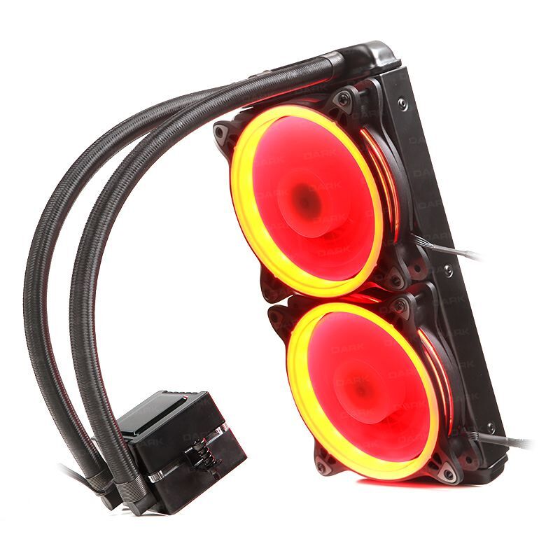 DARK AquaForce 12cm Çift Fan 240mm Kırmızı LED Sıvı Soğutma Sistemi DKCCW242R