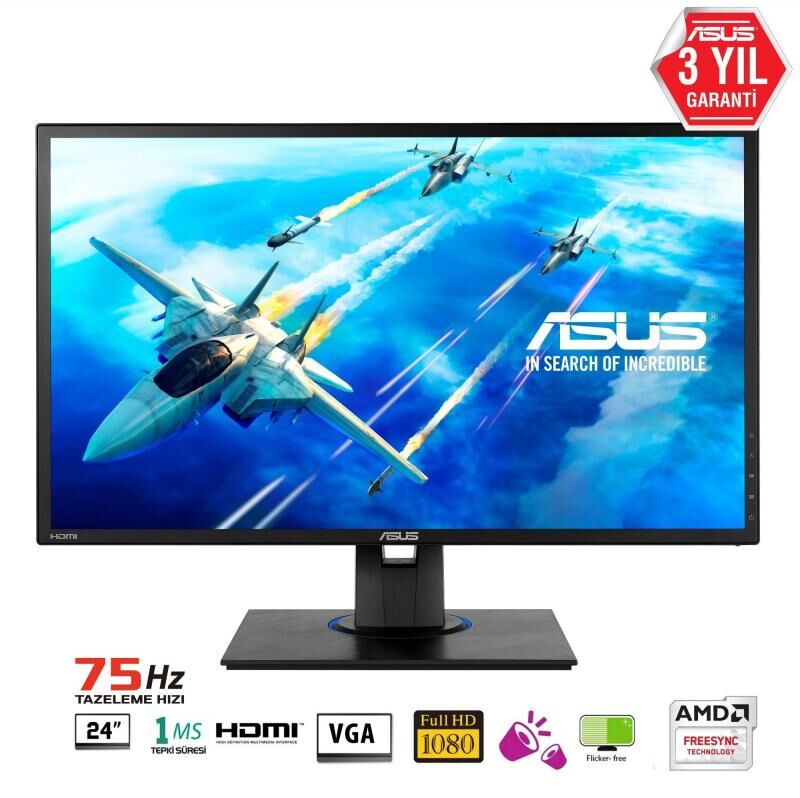 ASUS VG245HE 24'' 1920x1080 1ms 75Hz 2Wx2 VGA,2xHDMI Siyah Gaming LED Monitör