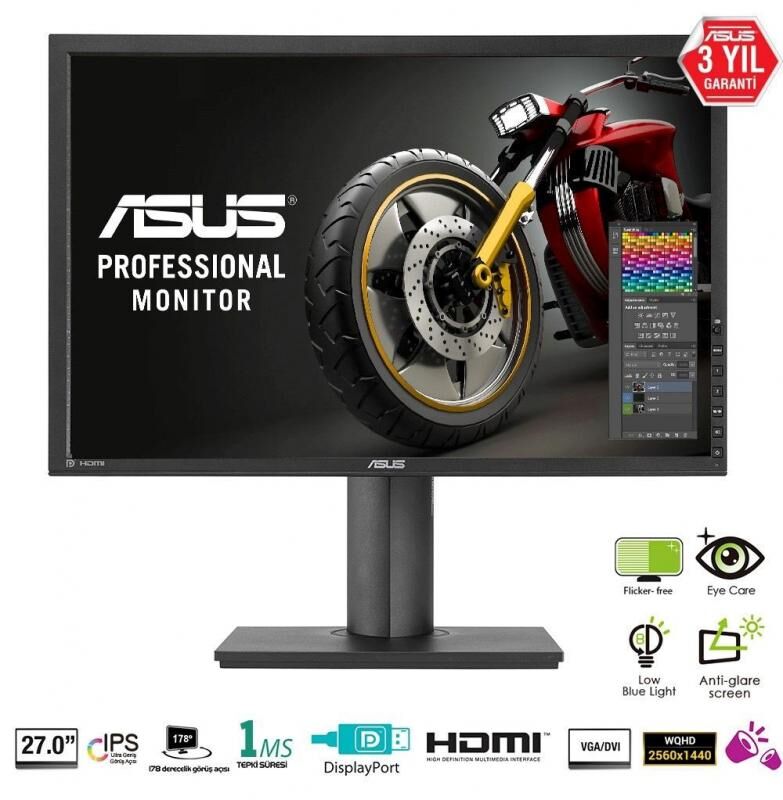 27''2560x1440,1ms,75Hz,2Wx2,TN,VGA-DVI-DP Led Monitör
