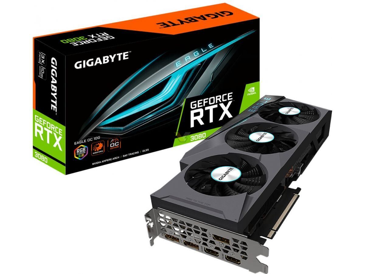 GIGABYTE GVN3080EAGLEOC10GD RTX3080 EAGLE OC 10GB 320 Bit GDDR6X PCI-E 4.0 Ekran Kartı