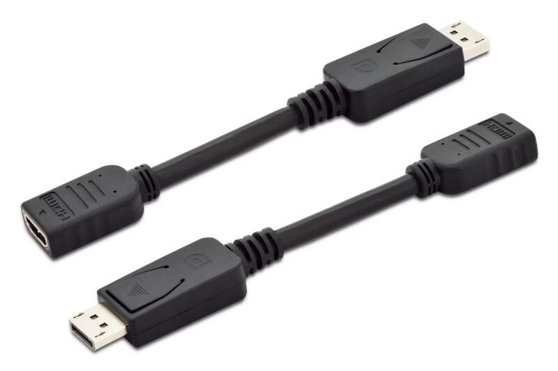 ASSMANN DisplayPort (DP) - HDMI Adaptör Kablosu, DP Erkek - HDMI Tip A Dişi, 0.1 AK-340400-001-S