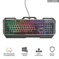 TRUST 23760 GXT856 Torac Illuminated Oyuncu Klavye
