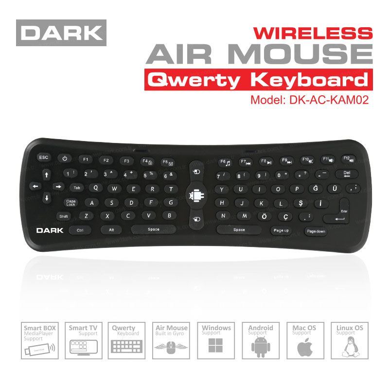 DARK DK-AC-KAM02 Hareket Sensörlü Hava Faresi ve QWERTY Nano Sensörlü Klavye