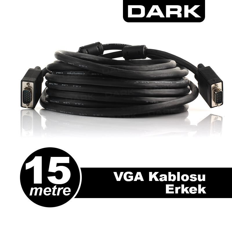 DARK 15m M/M Monitör PC Arası VGA Data Görüntü Kablosu DK-CB-VGAL1500
