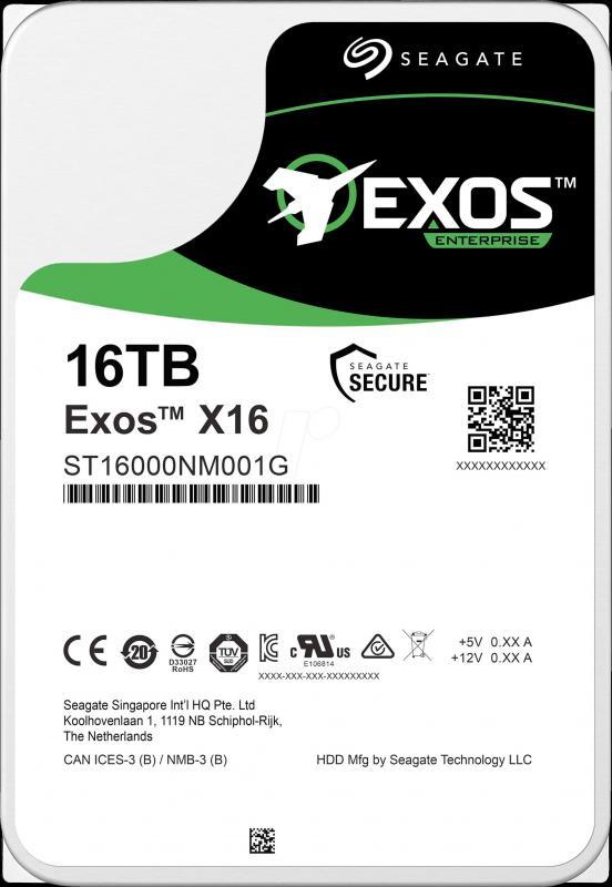 SEAGATE ST16000NM001G 16TB Exos X16 Sata 3.0 7200RPM 256MB 3.5'' Dahili Disk