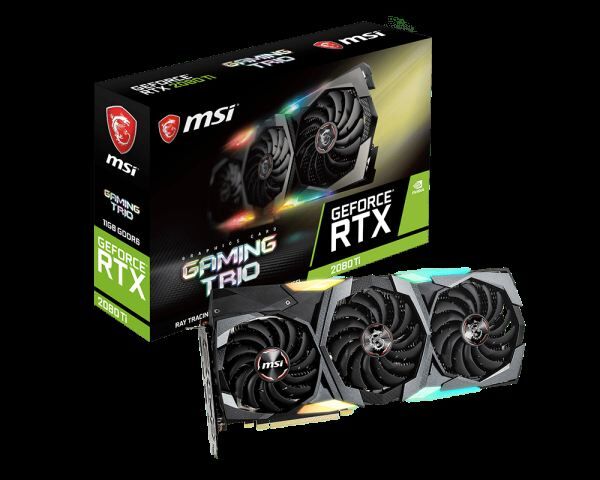 MSI GEFORCE RTX 2080 TI GAMING TRIO RTX2080TI 11GB GDDR6 DX12 PCIE 3.0 X16 RTX2080TIGAMITRIO