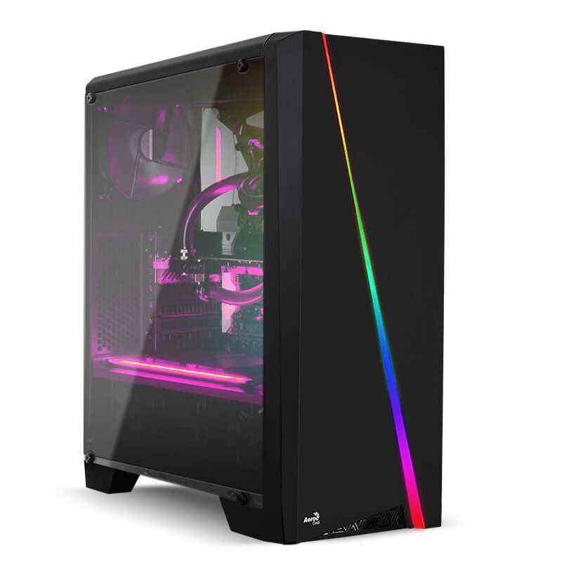 AEROCOOL AE-CYLN-400 400W Powerlı Pencereli Siyah ATX Gaming Kasa