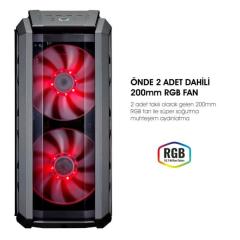 COOLERMAST Tempered Glass 2x200mm RGB Led Fanlı Super Mid Tower Gaming Kasa