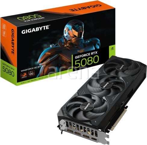 GIGABYTE GV-N5080WF3OC-16GD VGA RTX5080 WINDFORCE OC SFF 16GB 256B GDDR7 DP-HDMI EKRAN KARTI