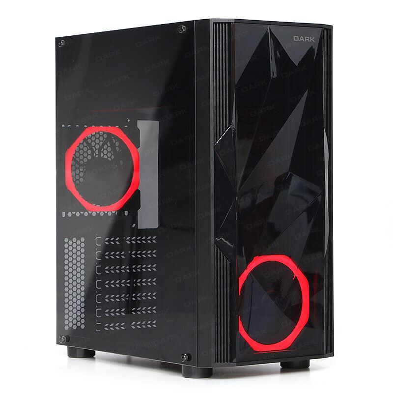 DARK DKCHDIAMOND Diamond Full Akrilik Yan Panel 2x12 cm Kırmızı Led fanlı Atx Oyuncu Kasa