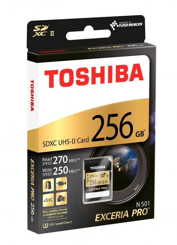 TOSHIBA THN-N501G2560E6 256GB Extreme Pro SDXC 270MB Class 10 UHS II SD-MMC Kart
