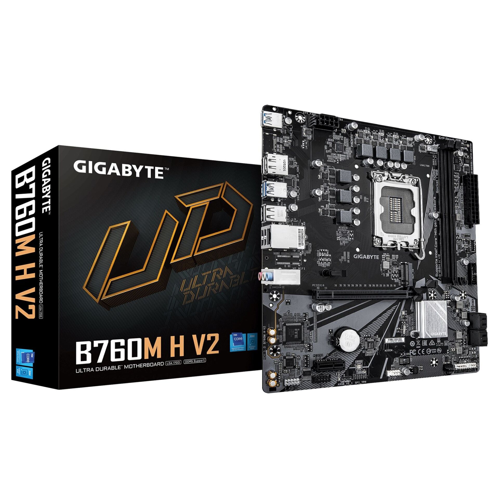 GIGABYTE B760M-H-V2 8000MHz OC DDR5 LGA1700 M.2 HDMI DisplayPort MicroATX Anakart