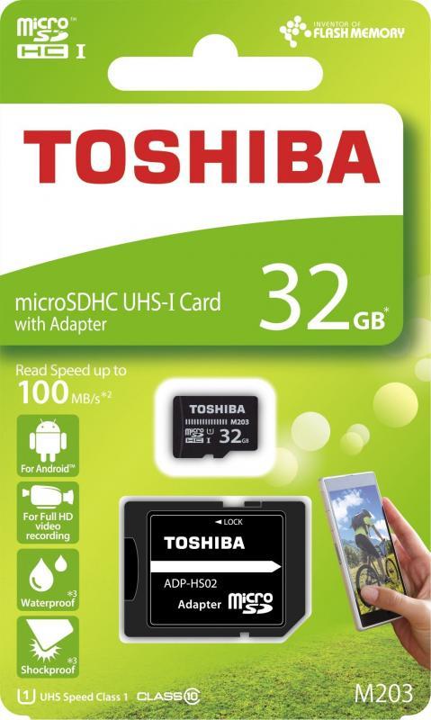 TOSHIBA THN-M203K0320EA 32GB SDHC 100MB/s Class 10 UHS-I Micro SD Kart