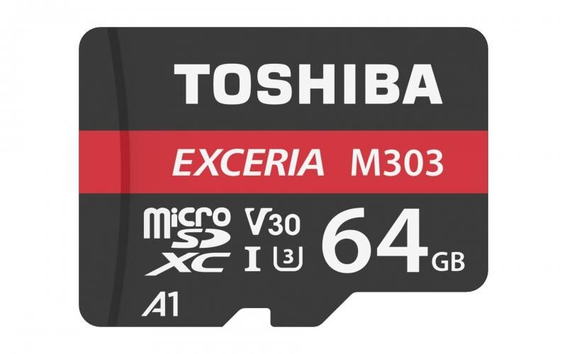 TOSHIBA THN-M303R0640E2 64GB Exceria Pro 98MB Class A1 UHS I Micro SD
