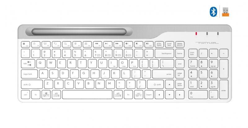 A4 TECH FBK25-WHITE FBK25 BEYAZ BLUETOOTH+2.4GHZ NANO FN-MULTİMEDYA KABLOSUZ KLAVYE