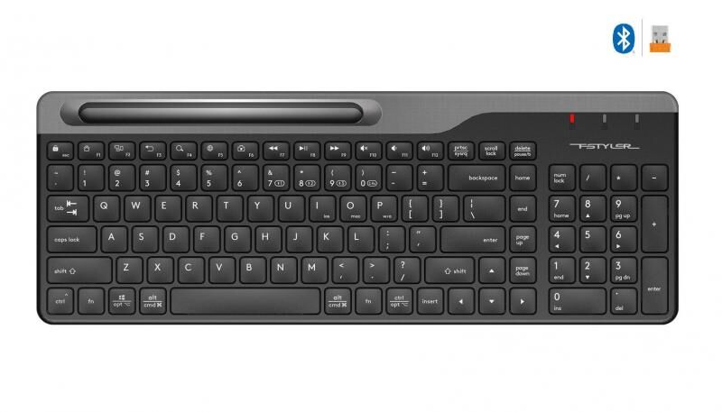 A4 TECH FBK25-BLACK FBK25 SİYAH BLUETOOTH+2.4GHZ NANO FN-MULTİMEDYA KABLOSUZ KLAVYE