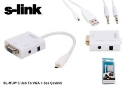 S-LINK Micro USB to VGA + Audio Çevirici SL-MUV13