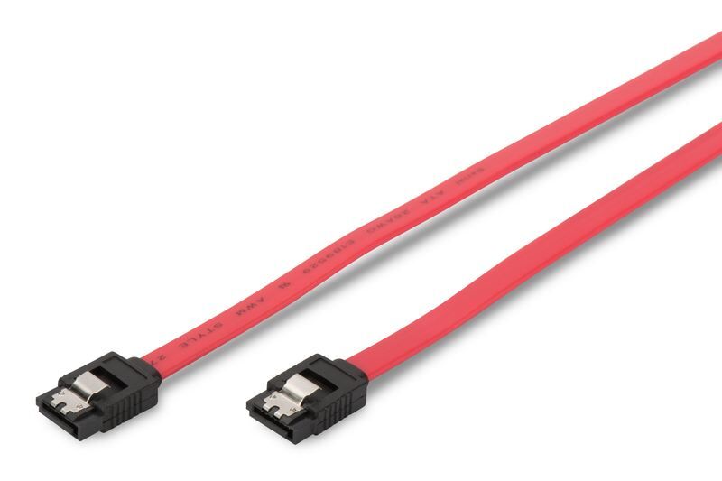 ASSMANN SATA bağlantı kablosu, L-tip,mandallı Dişi/Dişi, 0,5m, düz, SATA II/III, AK-400102-005-R