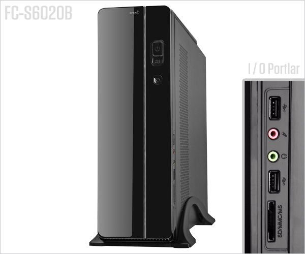 FRISBY FC-S6020B 300W Powerlı Penceresiz Slim Micro ATX Siyah Kasa