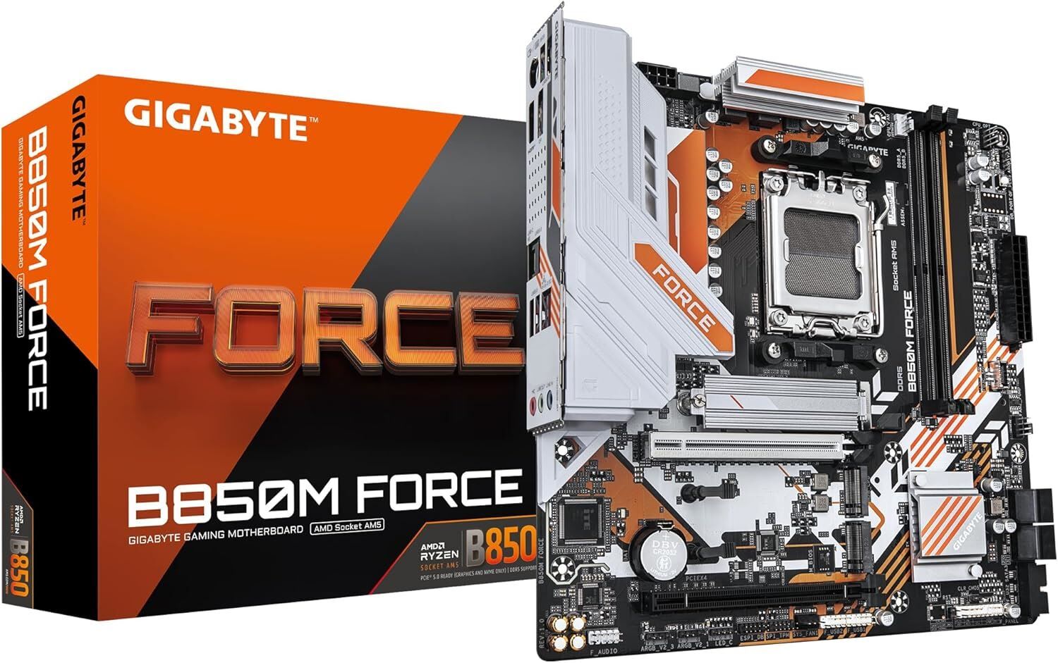 GIGABYTE B850M-FORCE-WF6E 9600MHz OC DDR5 AM5 M.2 HDMI DP Micro-ATX Anakart