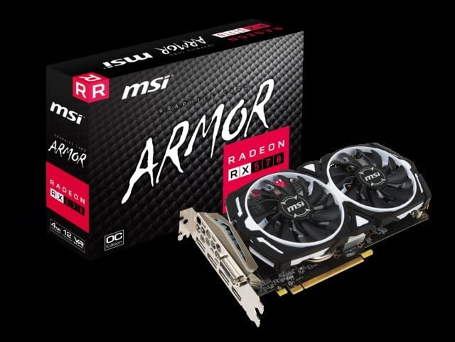 MSI RX570 4GB 256B GDDR5 DVI,HDMI,DP AMD Ekran Kartı RX-570-ARMOR-4G-OC