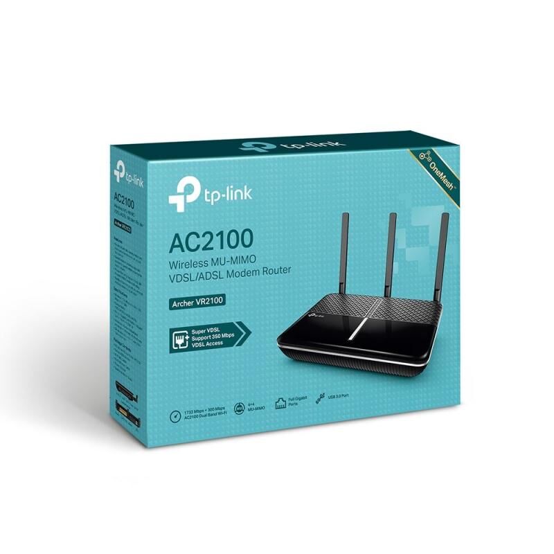 TP-LINK ARCHER-VR2100 AC2100 Wireless MU-MIMO VDSL/ADSL Modem Router
