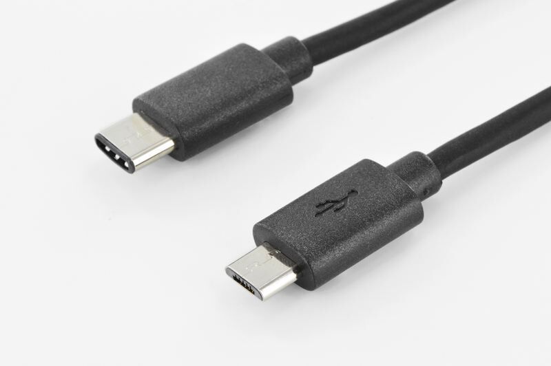 DIGITUS 84316 USB Type-C Bag.kab., type C to micro B M/M, 1,8 m, yüksek Hızlı,
