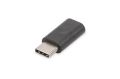 ASSMANN AK-300523-000-S USB Type-C adapter, type C to micro B M/F, 3A, 480MB, 2.0 versiyonu, siy